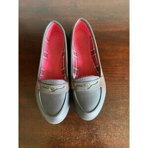 CROCS Women's Pink & Brown Slip On Penny Loafers 9